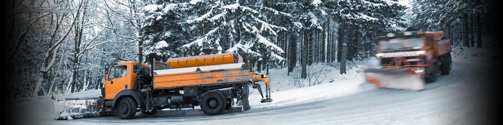 Gritter on a frozen road 