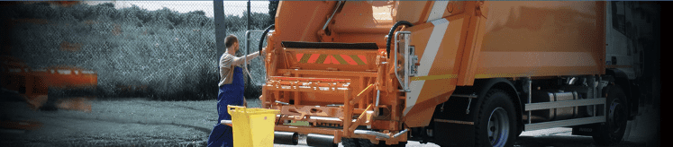 rear end of garbage truck